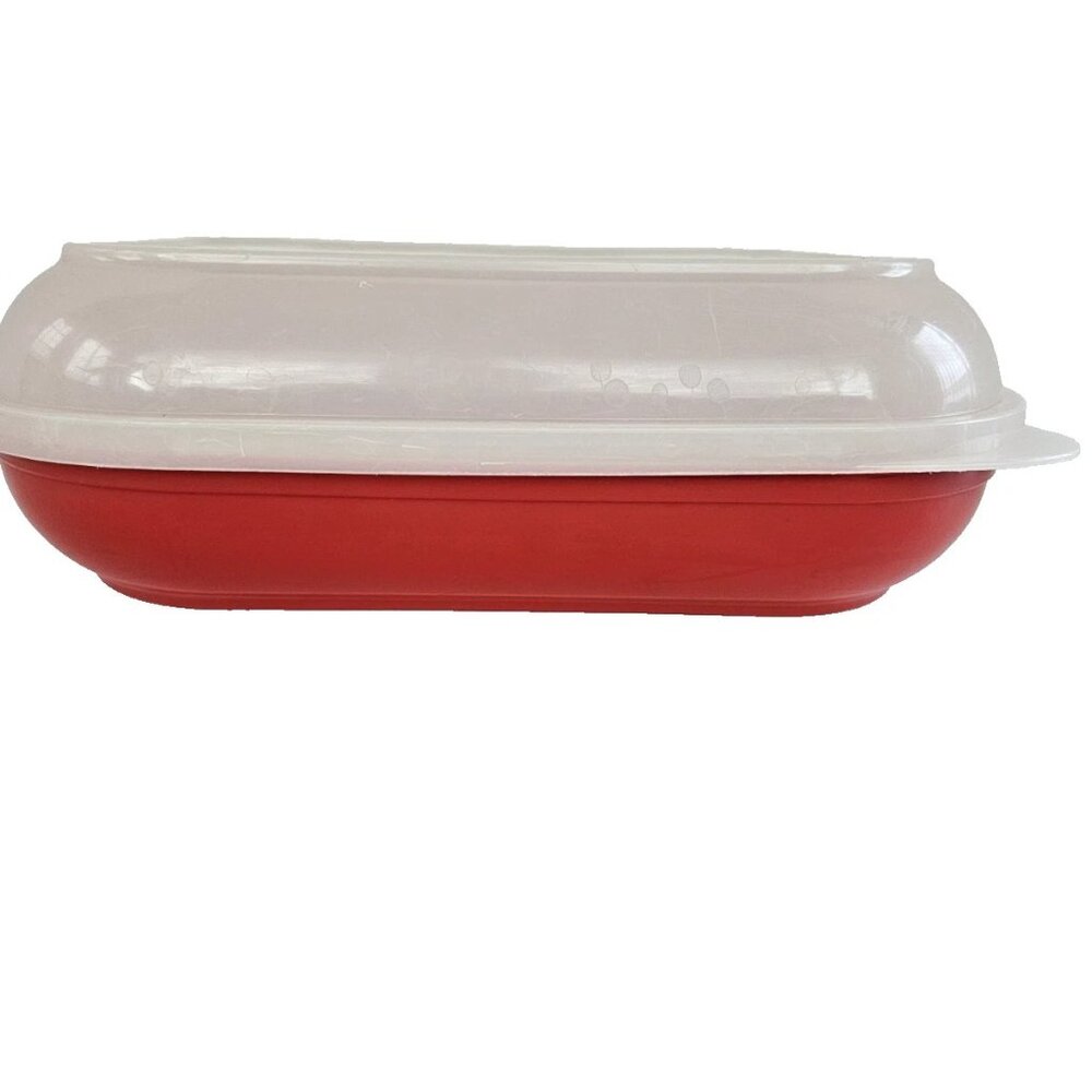 Vintage Season N Serve Large Meat Marinade Tenderizer Container With Lid Red